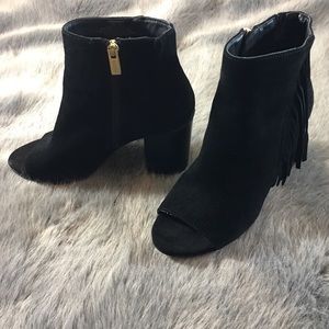 Kenneth Cole Peep Toe Bootie with Fringe